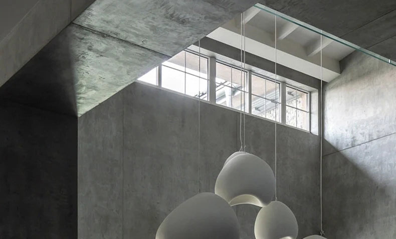 Nordic Wabi Sabi Pendant Lamp Brushed Nickel LED Chandelier