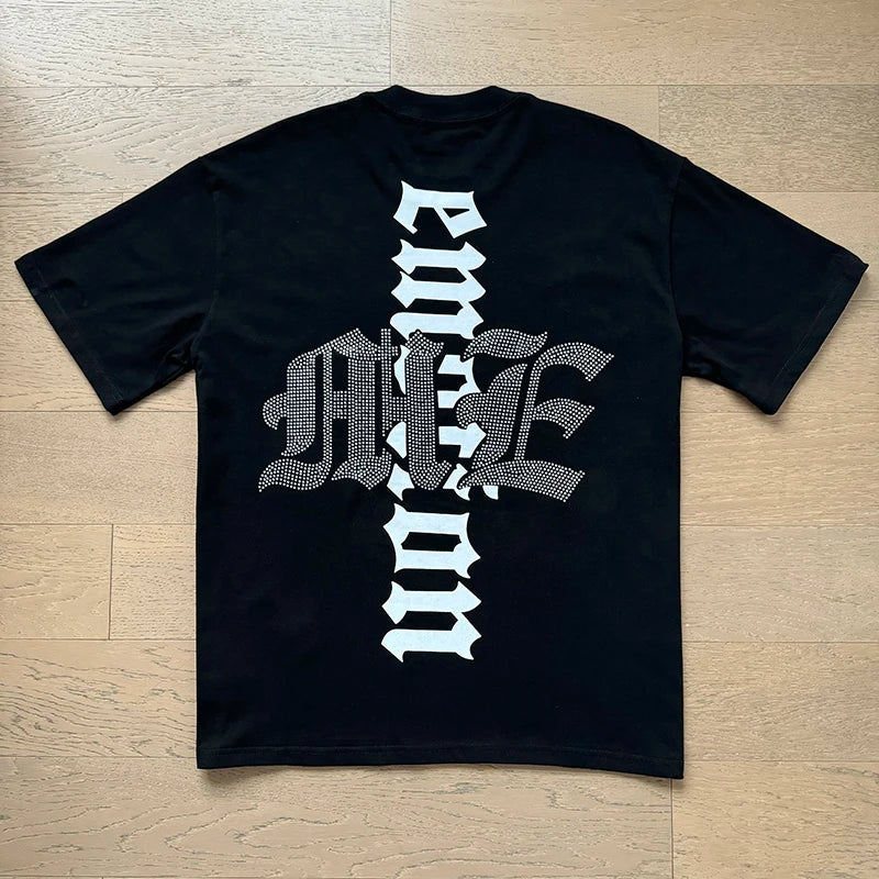 Mixed Emotion Cotton T-Shirt for Couples with Angel Print