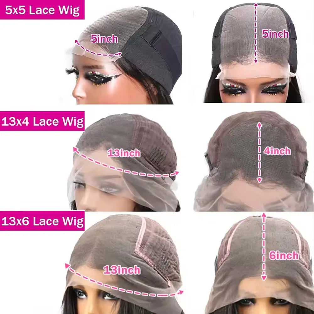 40 Inch Straight Human Hair Wig with Transparent Lace