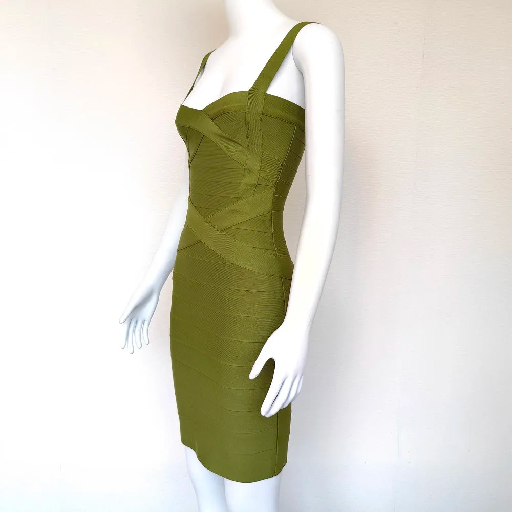 BEAUKEY Blue Mini Bandage Dress for Women XL