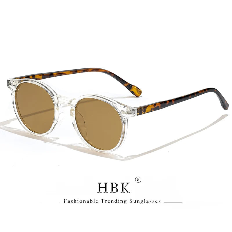 HBK Fashion Sunglasses Men Round TR90 Frame UV400