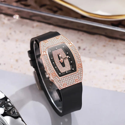 Women Silicone Jelly Quartz Tonneau Watch