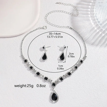 Water Drop Necklace and Earrings Set for Women
