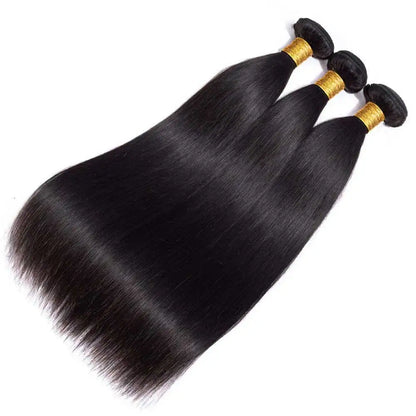 Bone Straight Raw Human Hair Bundles 36 40 Inch Black