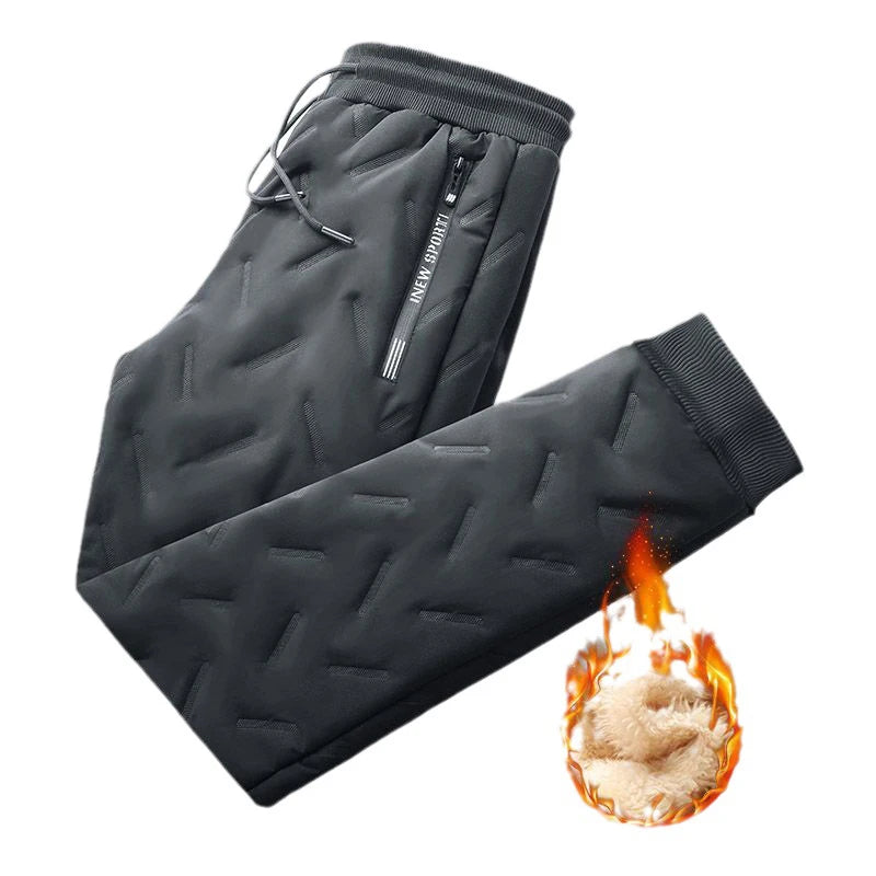 Warm Plush Sports Pants for Women with Drawstring