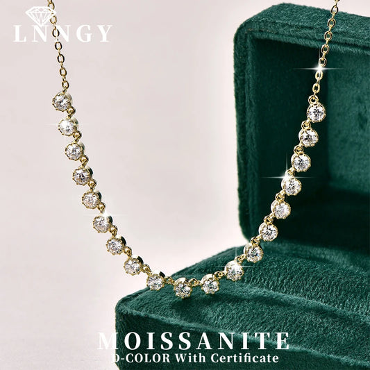 Moissanite Bubble-Style Choker Necklace 14K Gold Filled
