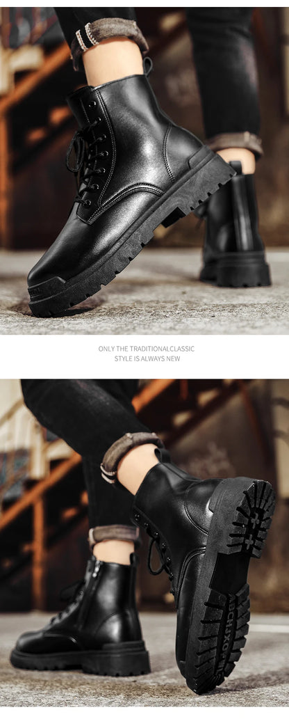 Men's Leather Ankle Boots for Outdoor Hiking