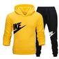 Men's Casual Fitness Printed Hooded Pullover and Pants