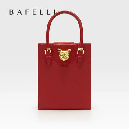 BAFELLI Women's Genuine Leather Mini Tote Crossbody Bag