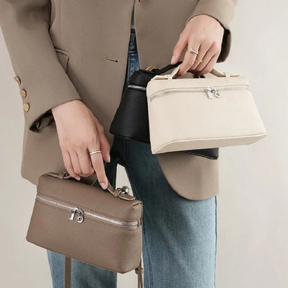 Lychee Grain Patent Leather Shoulder Bag for Women