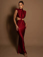 Hollow Out Turtleneck Maxi Dress for Women