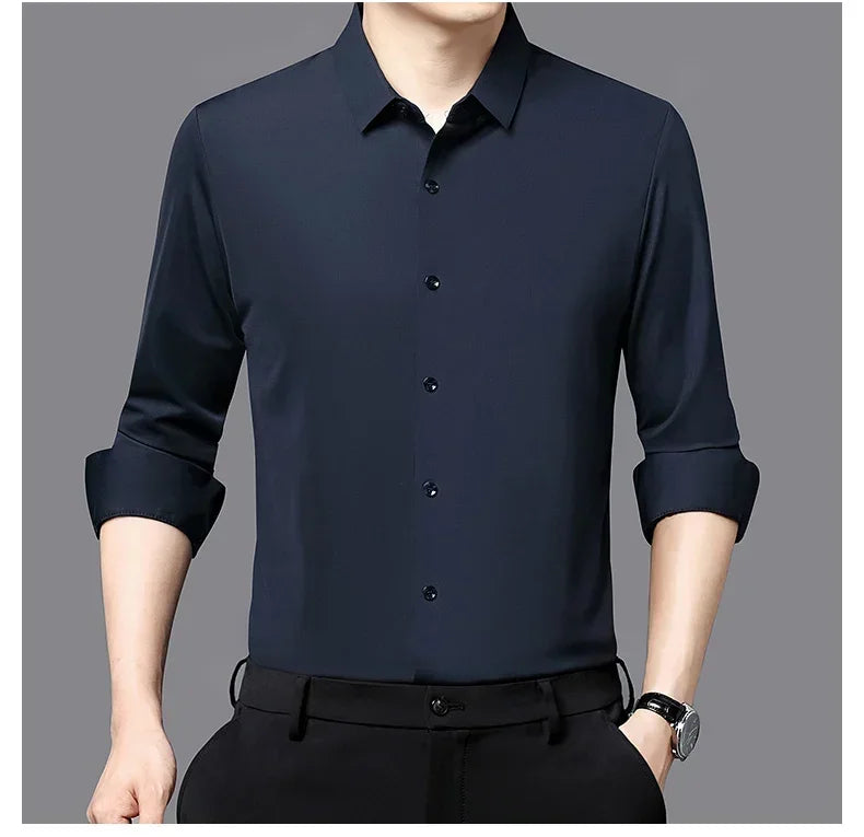 Men's Ultra-Stretch Slim-Fit Long Sleeve Shirt