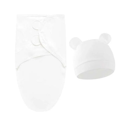 Cartoon Printed Cotton Baby Blanket Hat Set