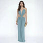 Backless Halter Dress for Women in Solid Polyester