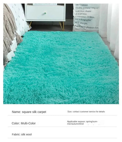 VIKAMA Solid Color Polyester Plush Carpet