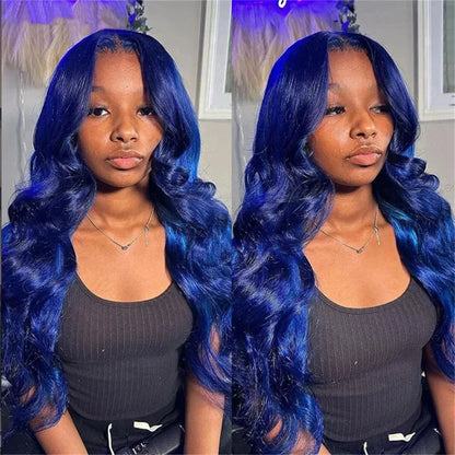 Dark Blue 13x4 Lace Front Wig Human Hair Body Wave
