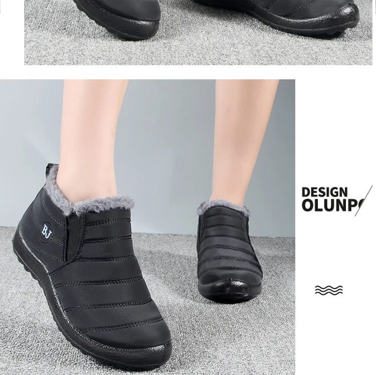 Waterproof Plush Ankle Snow Boots for Women