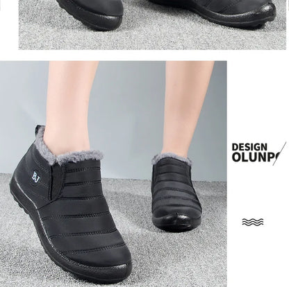 Waterproof Plush Ankle Snow Boots for Women