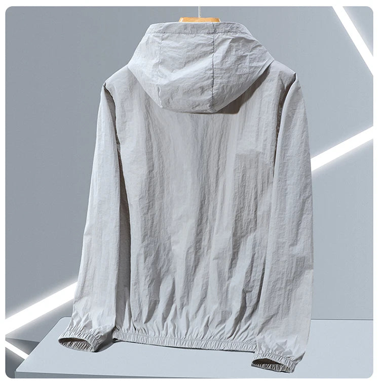 Men's Thin Ice Silk Hooded Sun Protection Jacket