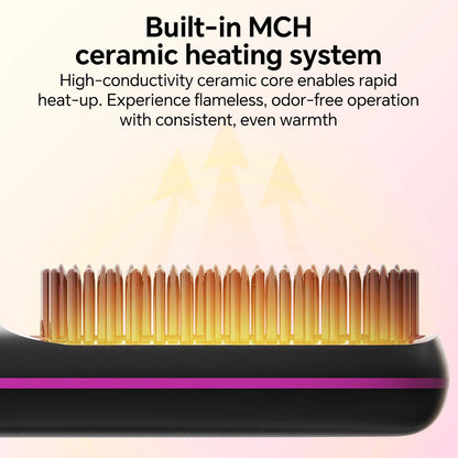 Ionic Hair Straightener Brush with LED Display