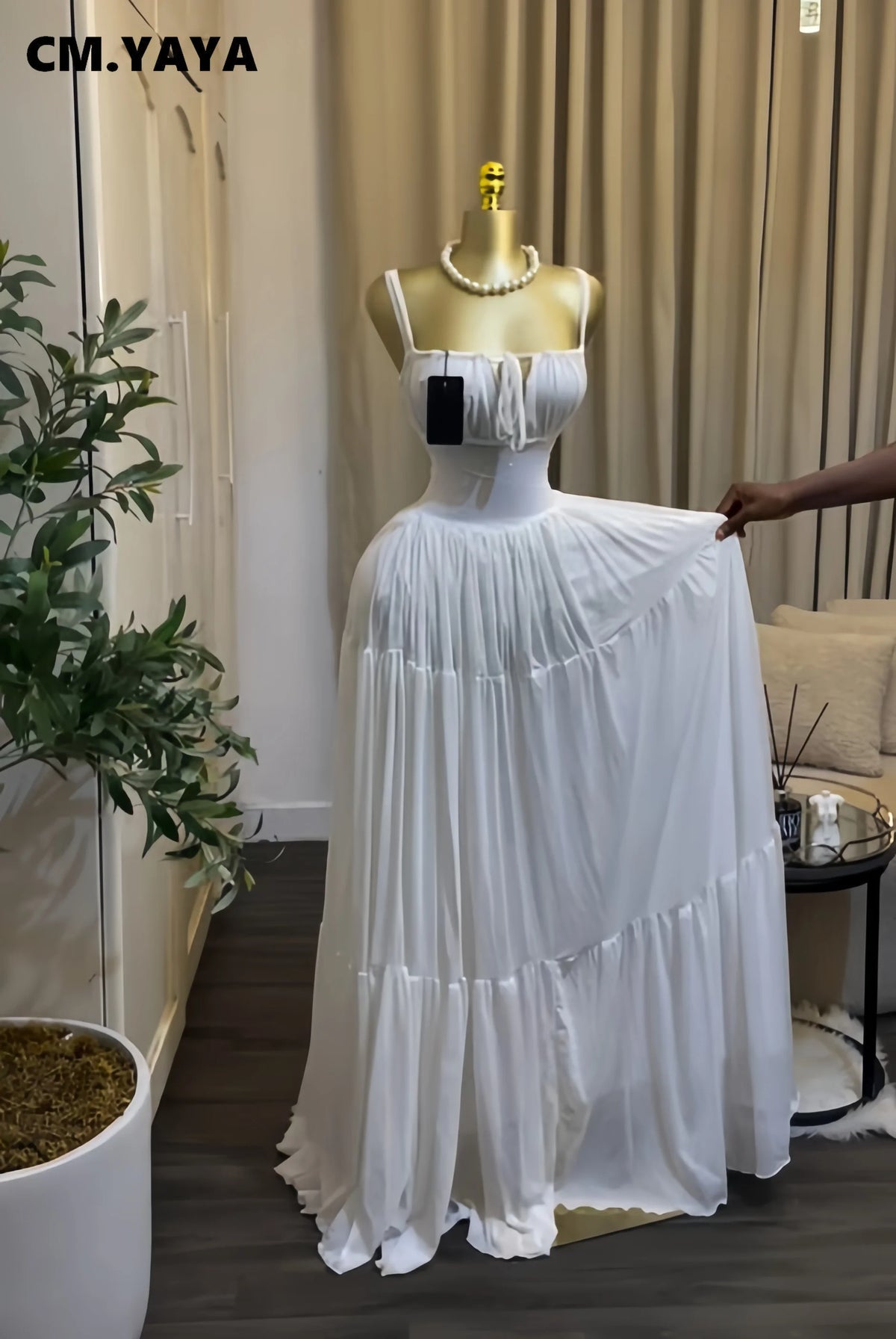 Summer Women Halter Maxi Dress Slim Polyester Beach Party