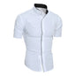 Men's Casual Short Sleeved Shirt in Solid Color