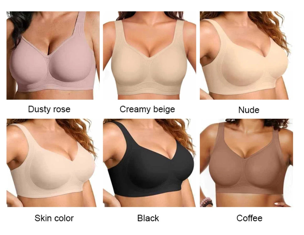 Wireless Push-Up Bra for Women, Soft Nylon Seamless Underwear