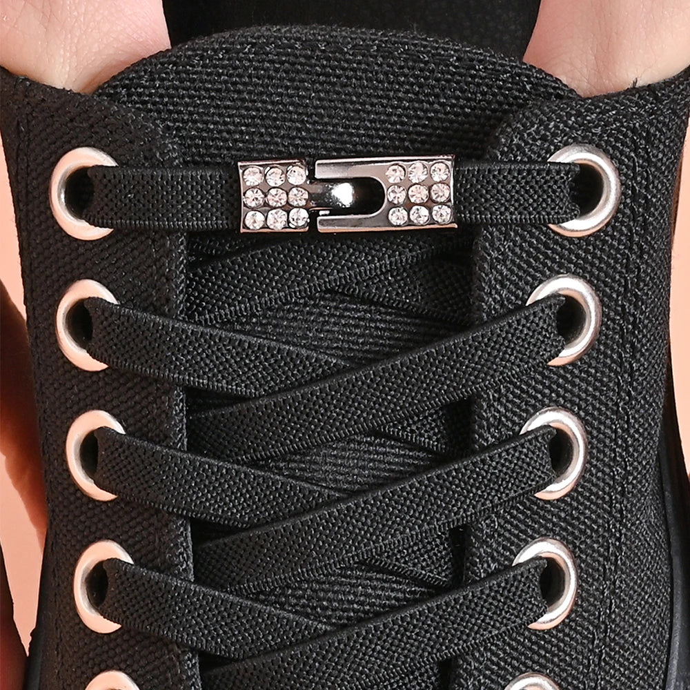 Diamond Buckle Elastic No Tie Shoelaces for Sports