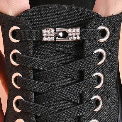 Diamond Buckle Elastic No Tie Shoelaces for Sports