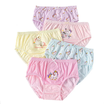 Cotton Girls Panties Rainbow Unicorn Cartoon Briefs