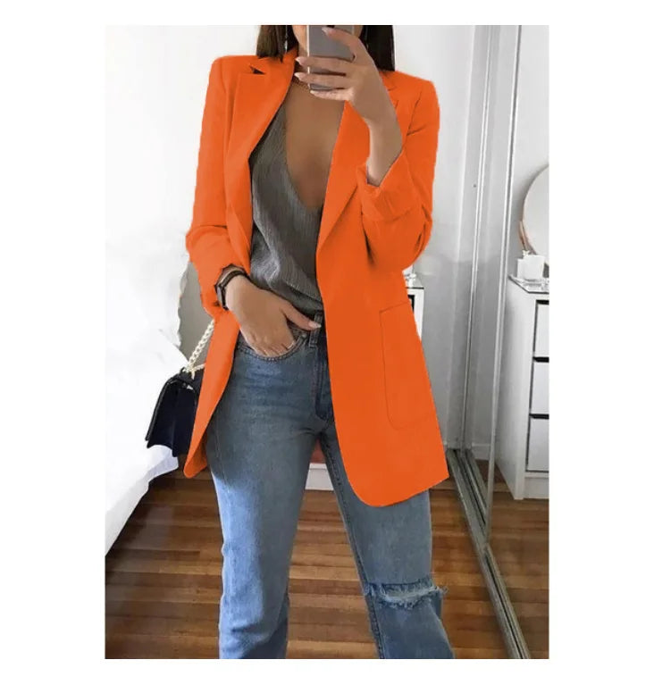 Slim Fit Polo Neck Cardigan Women's Coat