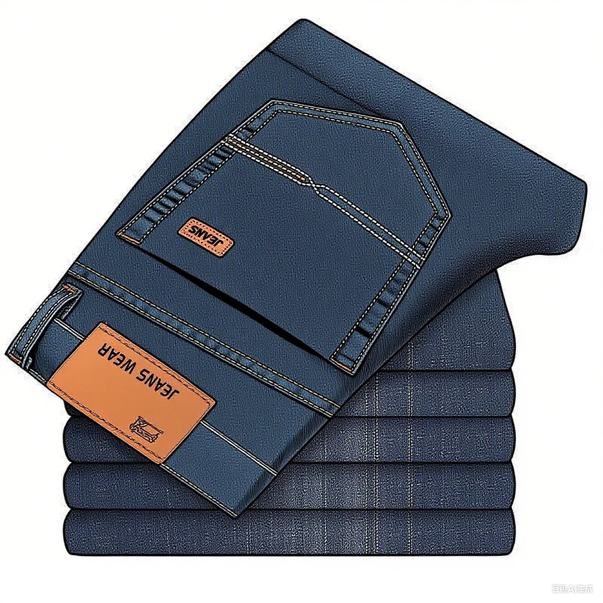 Men's Slim Fit Denim Jeans Casual Black Blue