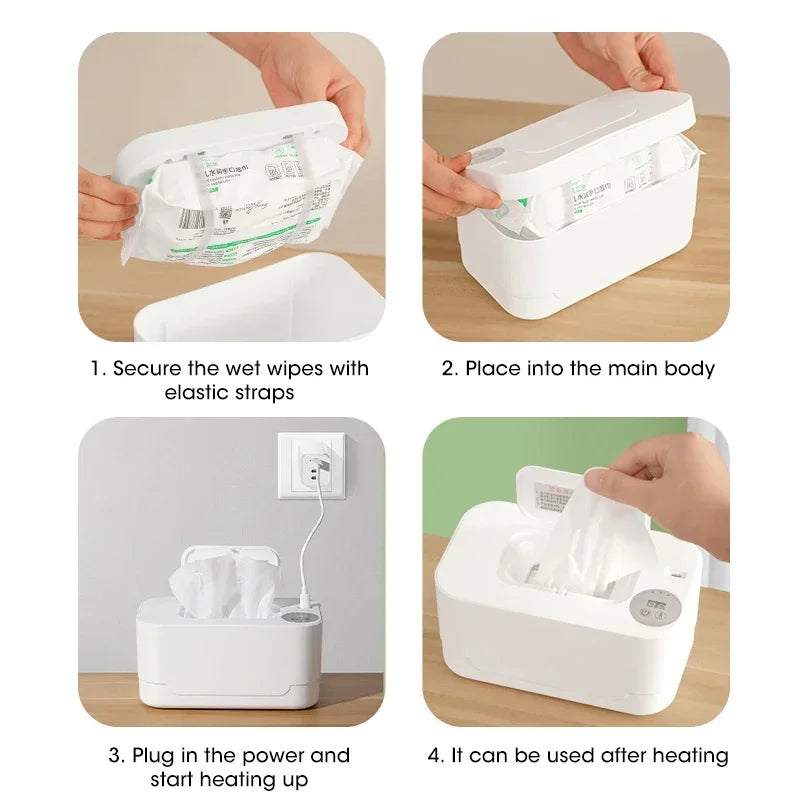 Baby Wipe Warmer with LED Display Portable USB Charge