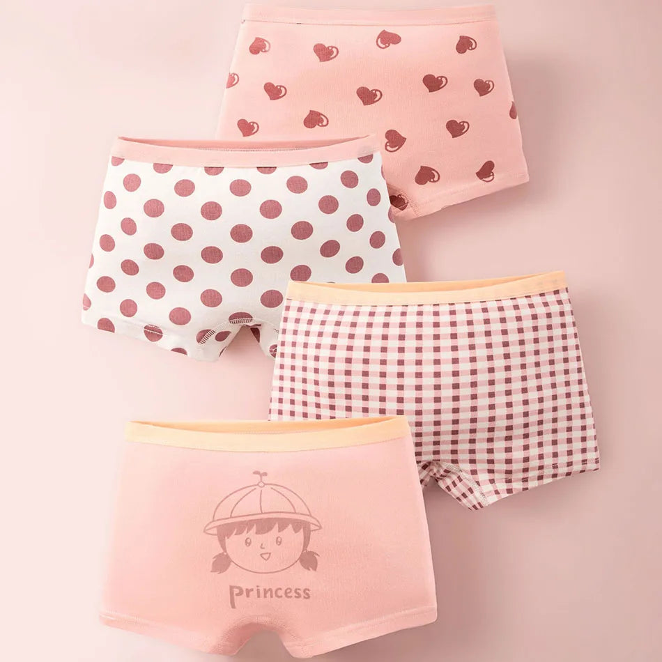 Summer Girl Cartoon Cotton Boyshorts Underwear Set