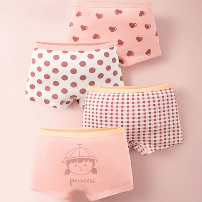 Summer Girl Cartoon Cotton Boyshorts Underwear Set