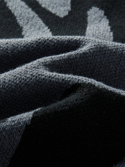 Irregular Jacquard Pattern Pullover Sweater Men Casual