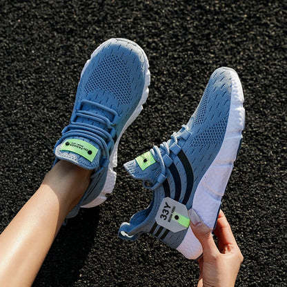 Men's Breathable Lightweight Black Running Sneakers
