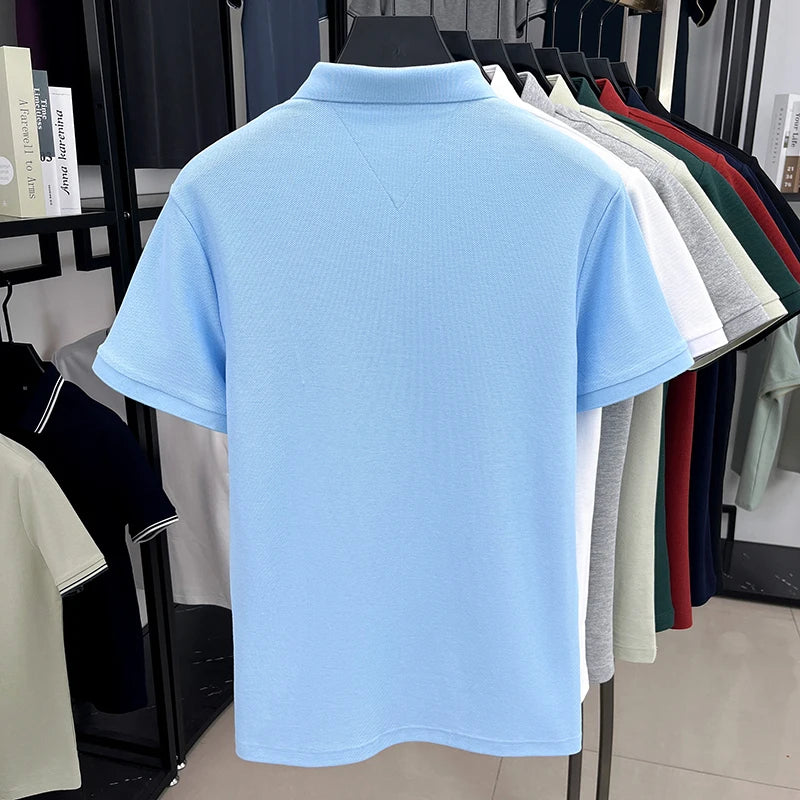 Cotton Short Sleeved Men's Polo Shirt Casual T-Shirt