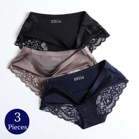 TrowBridge Women's Lace Briefs 3PCS Set Big Size