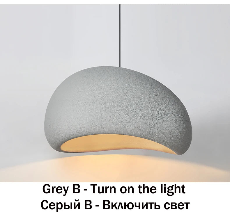 Nordic Wabi Sabi Pendant Lamp Brushed Nickel LED Chandelier
