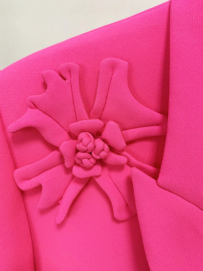 Women's Double Breasted Long Blazer with Appliques