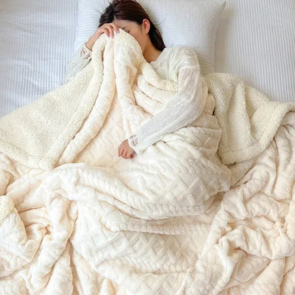 Soft Woolen Blanket, 100% Polyester, Striped Design