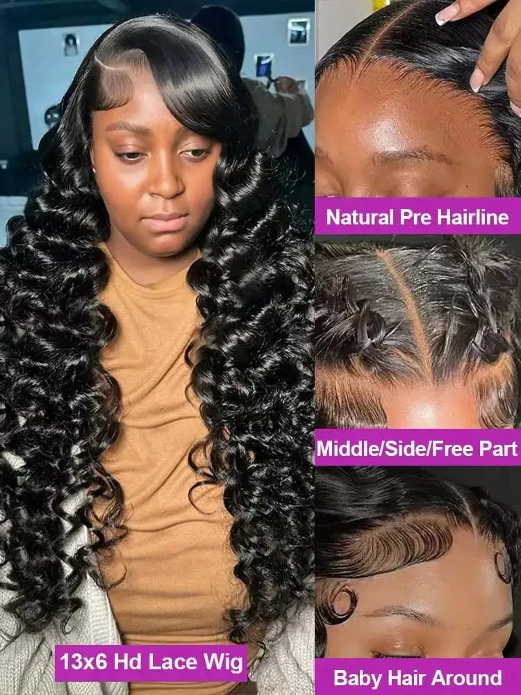 40 Inch Loose Deep Wave Lace Front Human Hair Wig