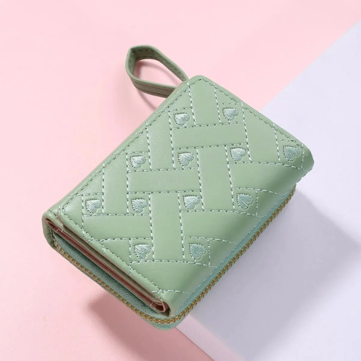 Women's Embroidered PVC Zipper Wallet with Large Capacity
