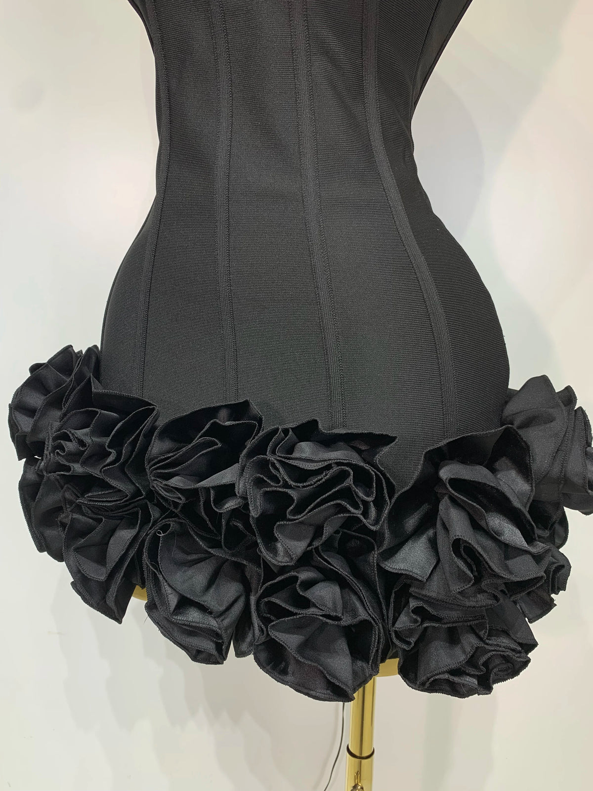 Women Strapless Backless Flower Embellished Mini Dress