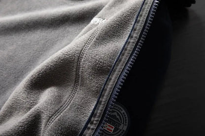 Windproof Fleece Padded Jacket for Men, Large Size