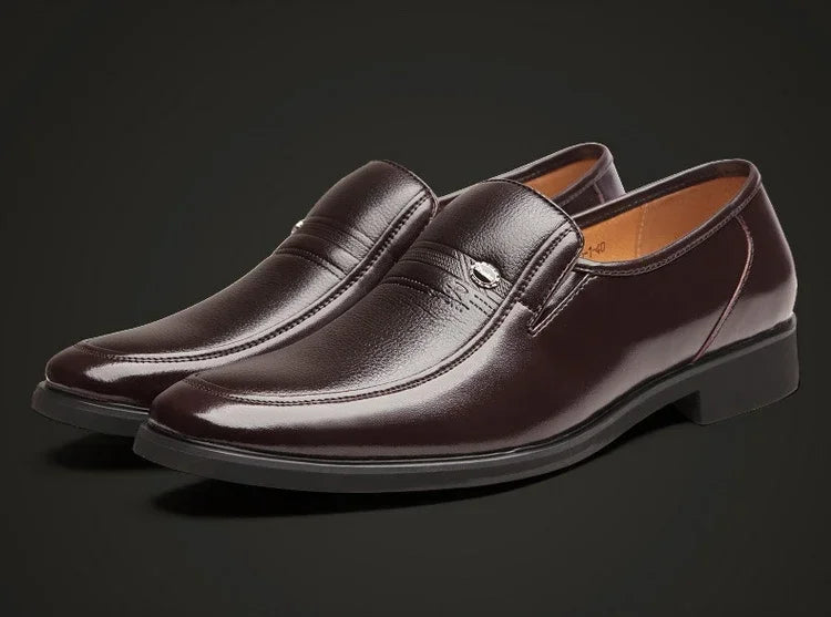 Leather Black Slip-On Loafers for Men Plus Size 38-44