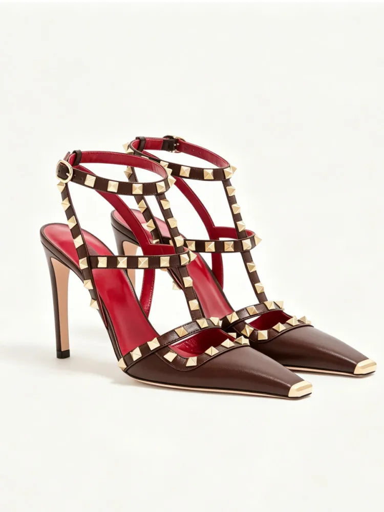 Summer High-Heeled Rivet Women's Sandals
