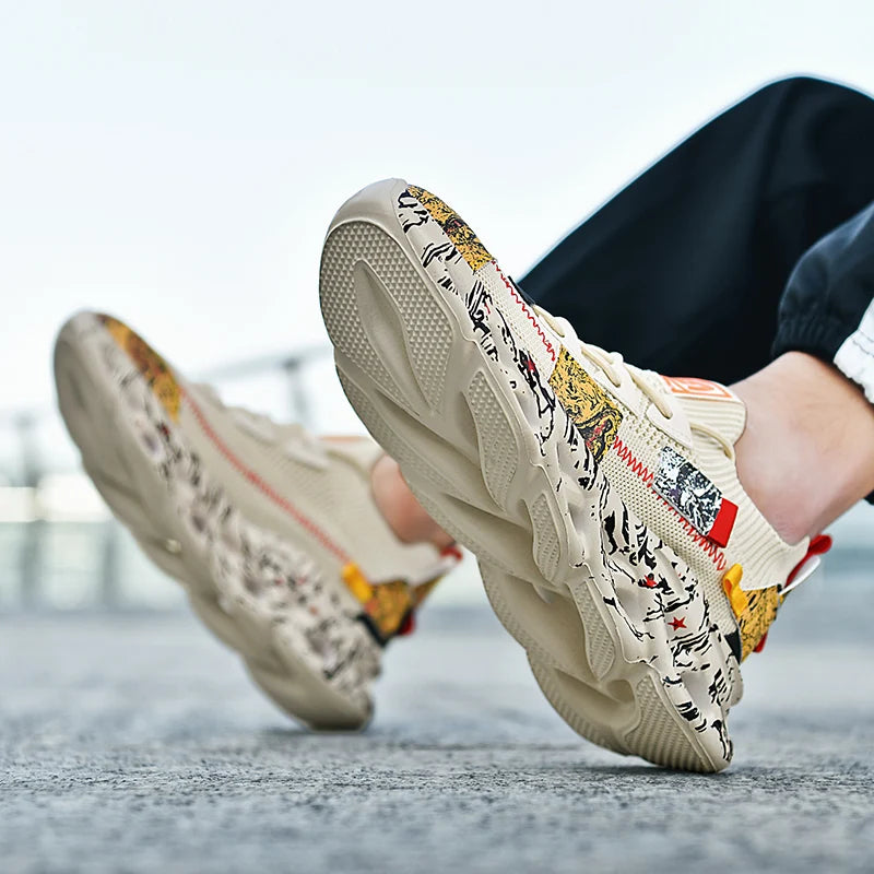 Men's Breathable Lace-Up Sneakers