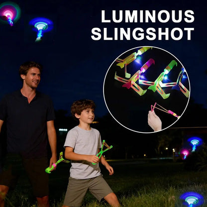 LED Slingshot Flying Copters Light-Up Toys for Kids
